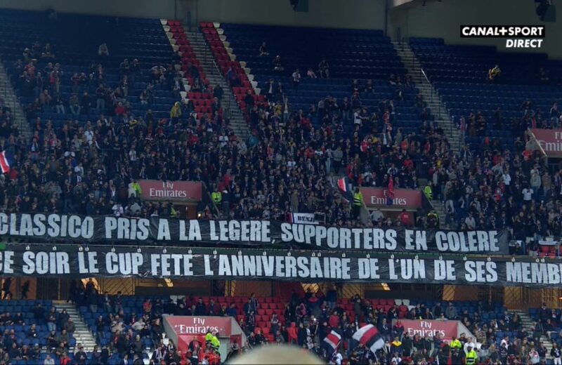 OM-PSG : les Parisiens « en colère » ont déployé une banderole