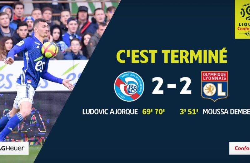 Ligue 1 : Lyon abandonne deux points à Strasbourg