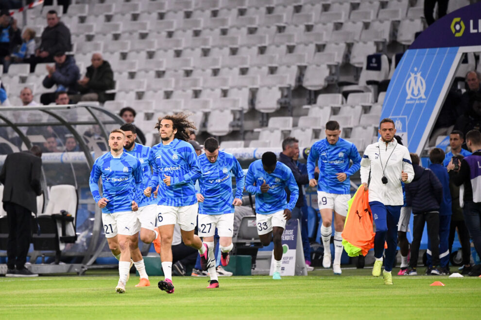Olympique de Marseille, équipe à l'échauffement