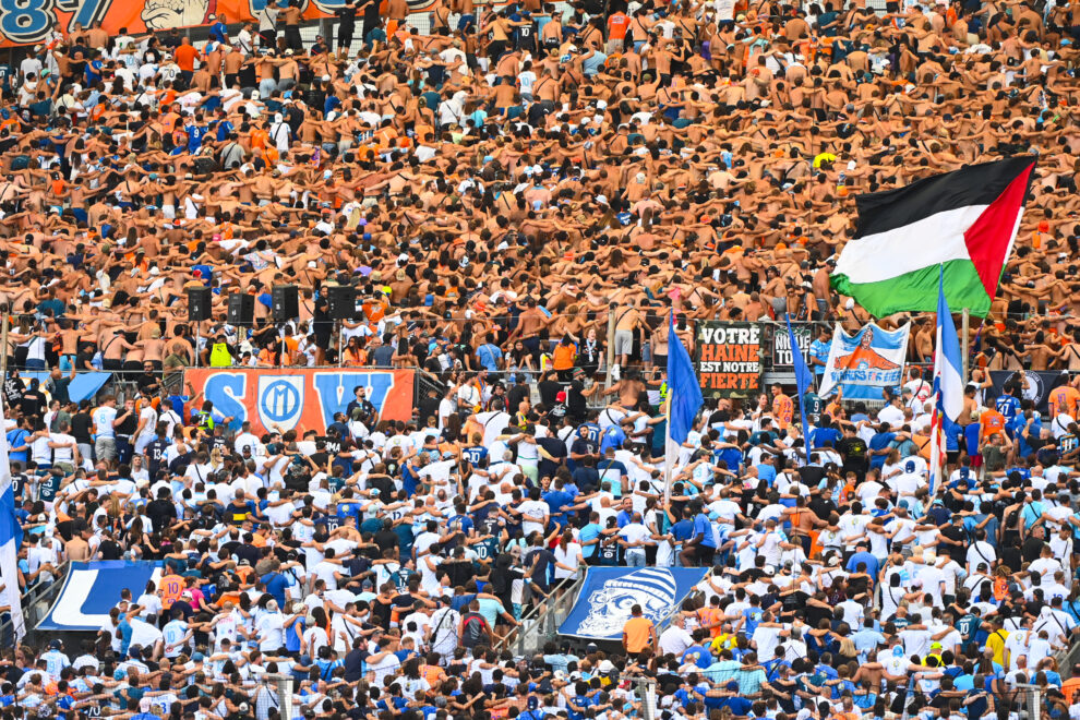 Supporters de l'OM, stade Orange Vélodrome