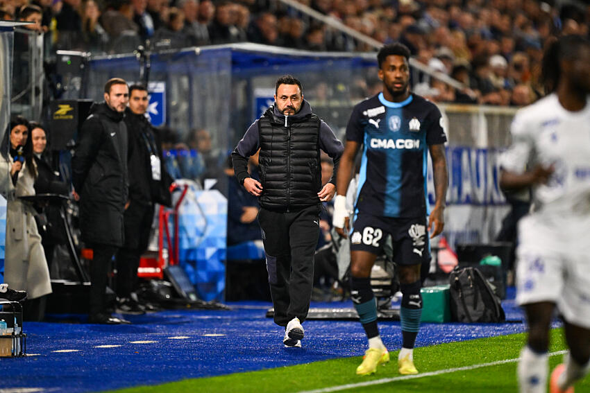 Roberto De Zerbi lors d'AJ Auxerre - OM